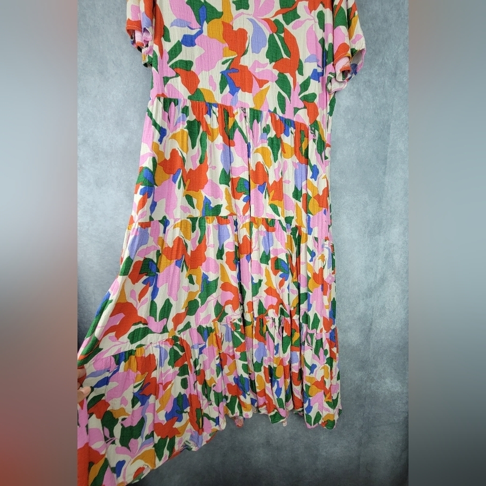 Mister Zimi Winter Colorful Fun Spring Midi Dress In Leaf Size 10 — image 6 of 8